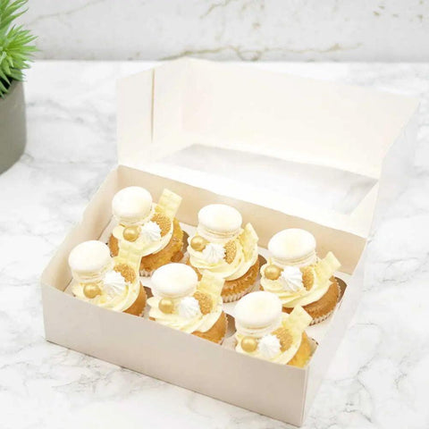 Topped Cupcakes - White&Gold (6 stuks) - Sweet Vibes