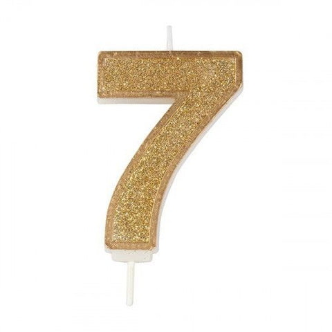 Number candle – 7 – Glitter Dark Gold