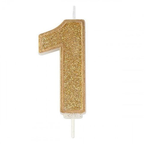 Number candle – 1 – Glitter Dark Gold